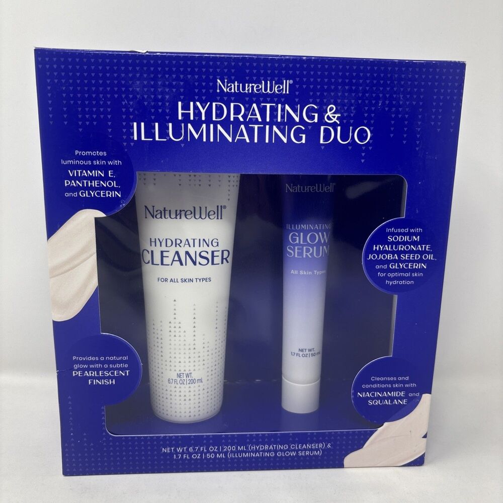 NatureWell Hydrating & Illuminating Duo Hydrating Cleanser & Glow Serum Set NEW